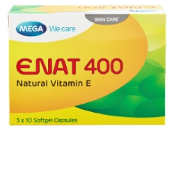 Enat3.jpg ENAT 400 Natural vitamin E Softgel Capsules 30's - Image 1