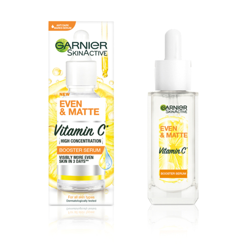 Garnier-Even-Matte-VitaminC-Booster-Serum-30ml.jpg Garnier Even & Matte Vitamin C Booster Serum 30ml - Image 1