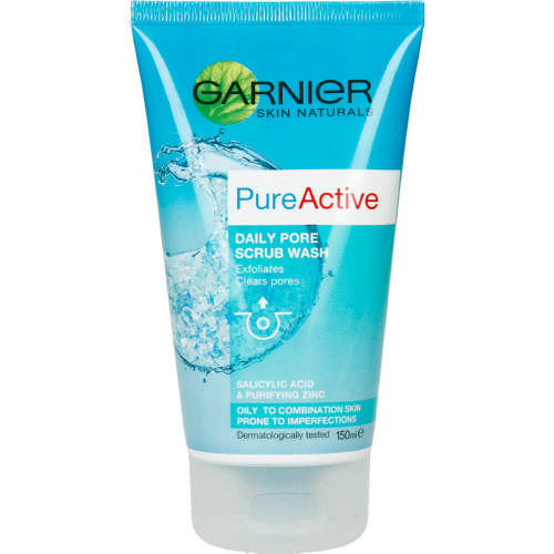 Garnier-Pure-Active-Daily-Pore-Scrub-Wash-150ml.jpg Garnier Pure Active Daily Pore Scrub Wash 150ml - Image 1