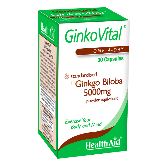 Gingko-Biloba-5000mg.png Health Aid GinkgoVital Capsules - Image 1