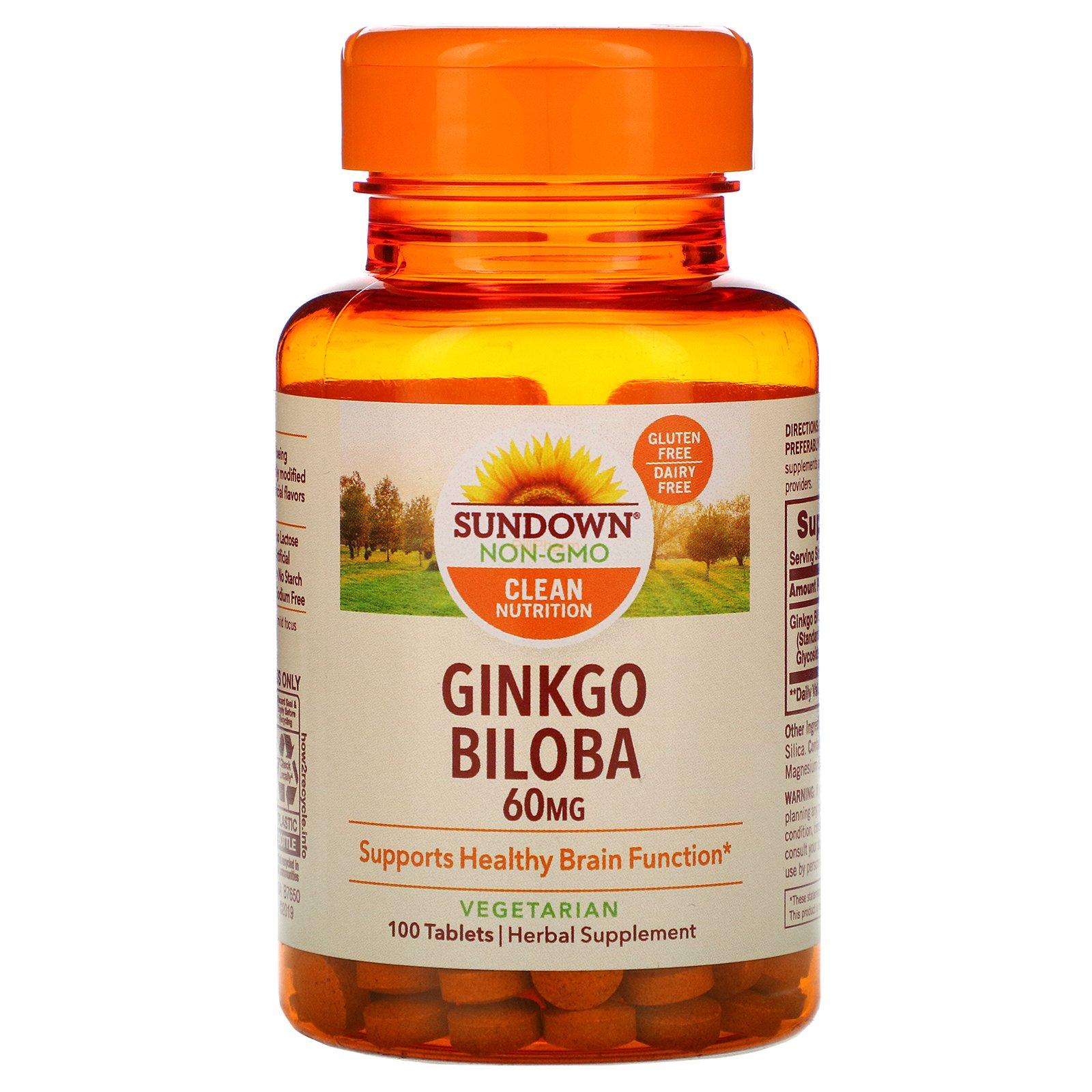 Ginkgo-Biloba.jpg Sundown Naturals, Ginkgo Biloba Standardized 60mg, 100 Tablets - Image 1