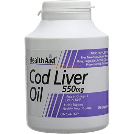 Health-Aid-Cod-Liver-Oil-550mg-Capsules-180s.jpg Health Aid Cod Liver Oil 550mg Capsules 180's - Image 1