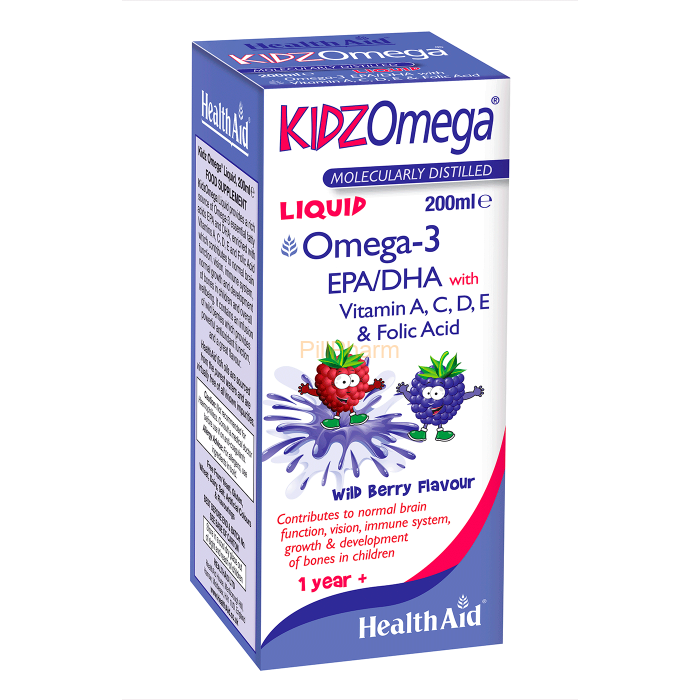 Healthaid_Kidz_Omega.png Health Aid Kidz Omega Liquid 200ml (Wild Berry Flavour) - Image 1