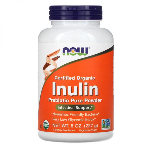 Now Inulin Prebiotic Pure Powder, Organic 227gm