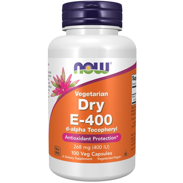 NOW-Supplements-Vitamin-E-400-IU-D-Alpha-Tocopheryl-Dry-Antioxidant-Protection-100-Veg-Capsules.jpeg Now Foods Vitamin E-400 Veg Capsules 100's - Image 1