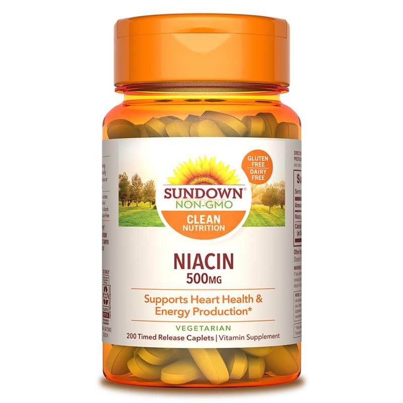 Niacin-500-mg-Time-Release-Caplets.jpg Sundown Naturals, Niacin 500 mg Time Release Caplets - Image 1