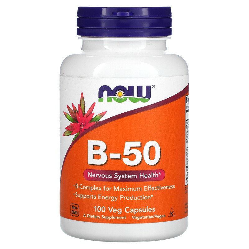 Now-Foods-B-50-100-Veg-Capsules.jpg Now Foods, B-50, 100 Veg Capsules - Image 1