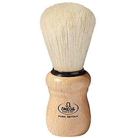 Omega-Italian-Shaving-Brush-Natural-Wood.jpg Omega Italian Shaving Brush, Natural Wood - Pure Bristles - Image 1