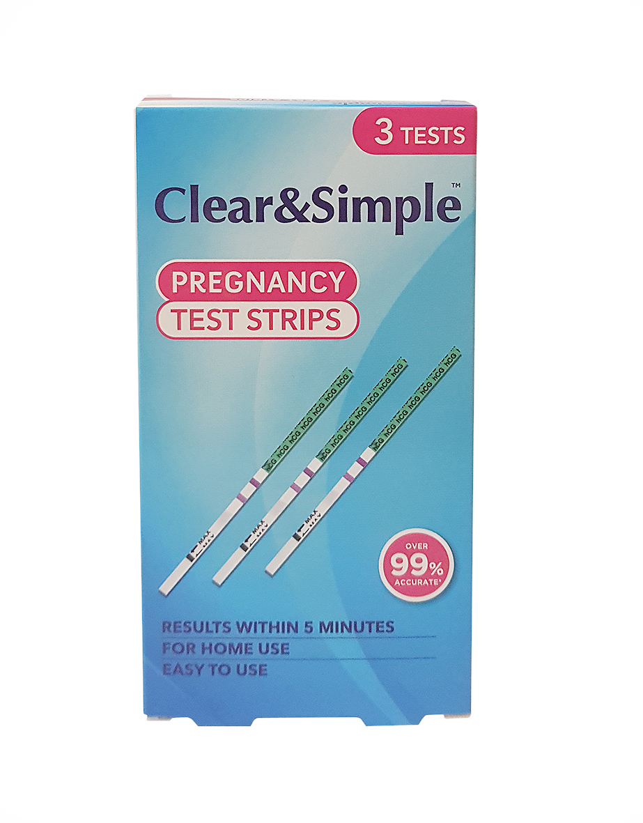 Pregnancy-Strips.jpg Clear & Simple Pregnancy Test Strip 3's - Image 1