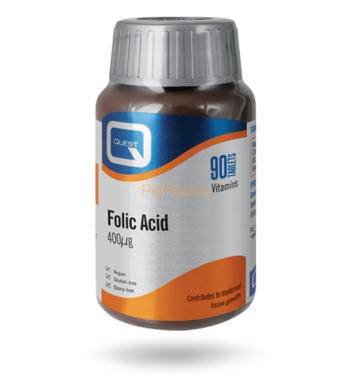 QST-FOLIC-ACID-400MCG-90S.png Quest Folic Acid 400mcg tablets 90's - Image 1