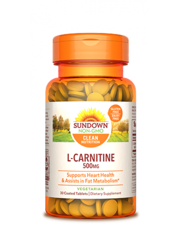 SN-L-Carnitine.png Sundown Naturals, L-Carnitine 500 mg Caplets - Image 1