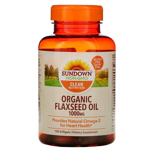 Sundown-Naturals-Organic-Flaxseed-Oil-1000-mg-100-Softgels.jpg Sundown Naturals, Organic Flaxseed Oil 1,000 mg 100 Softgels - Image 1