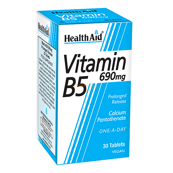 Health Aid Vitamin B5 690mg (Calcium Pantothenate) Tablets HEMLOCK