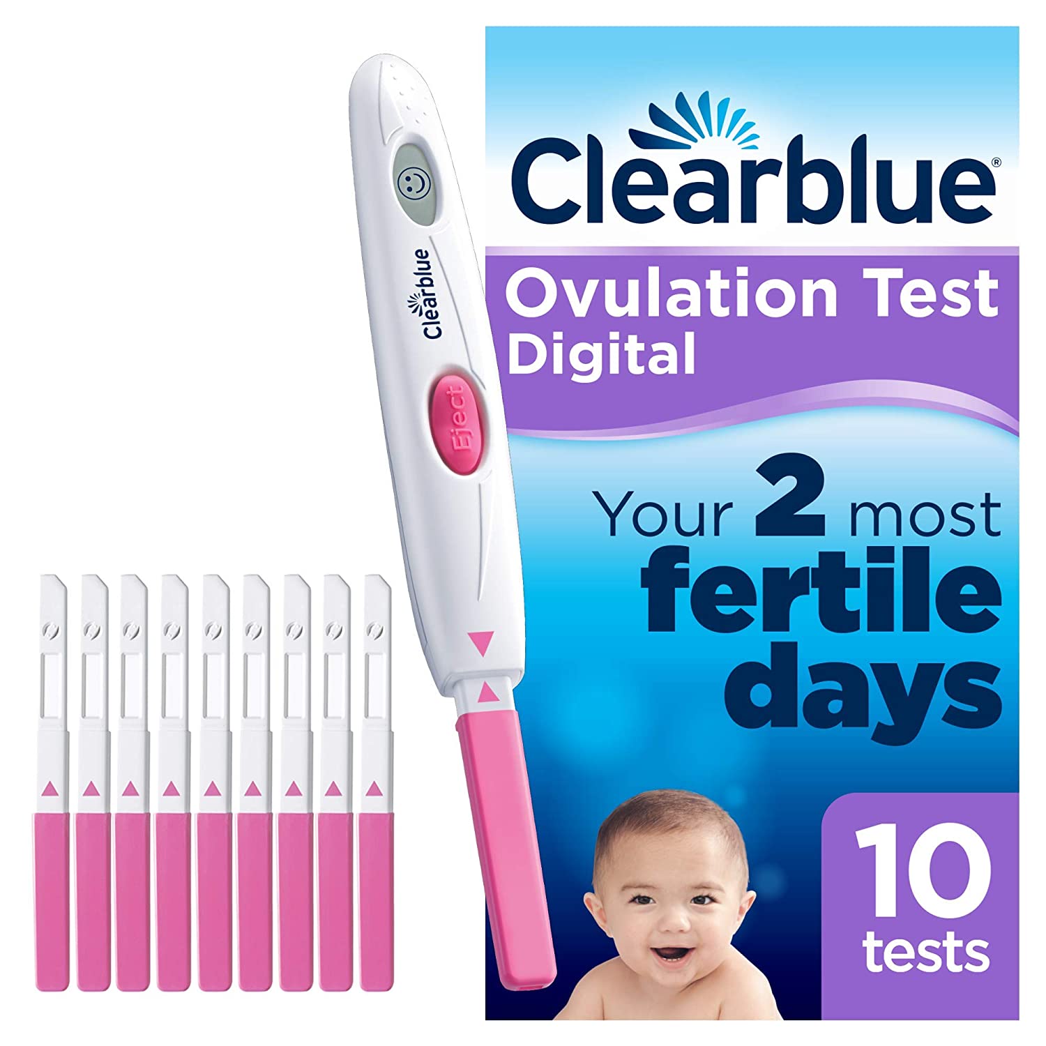 clearblue.jpg Clearblue Digital Ovulation Test-Pack of 10 Sticks - Image 1