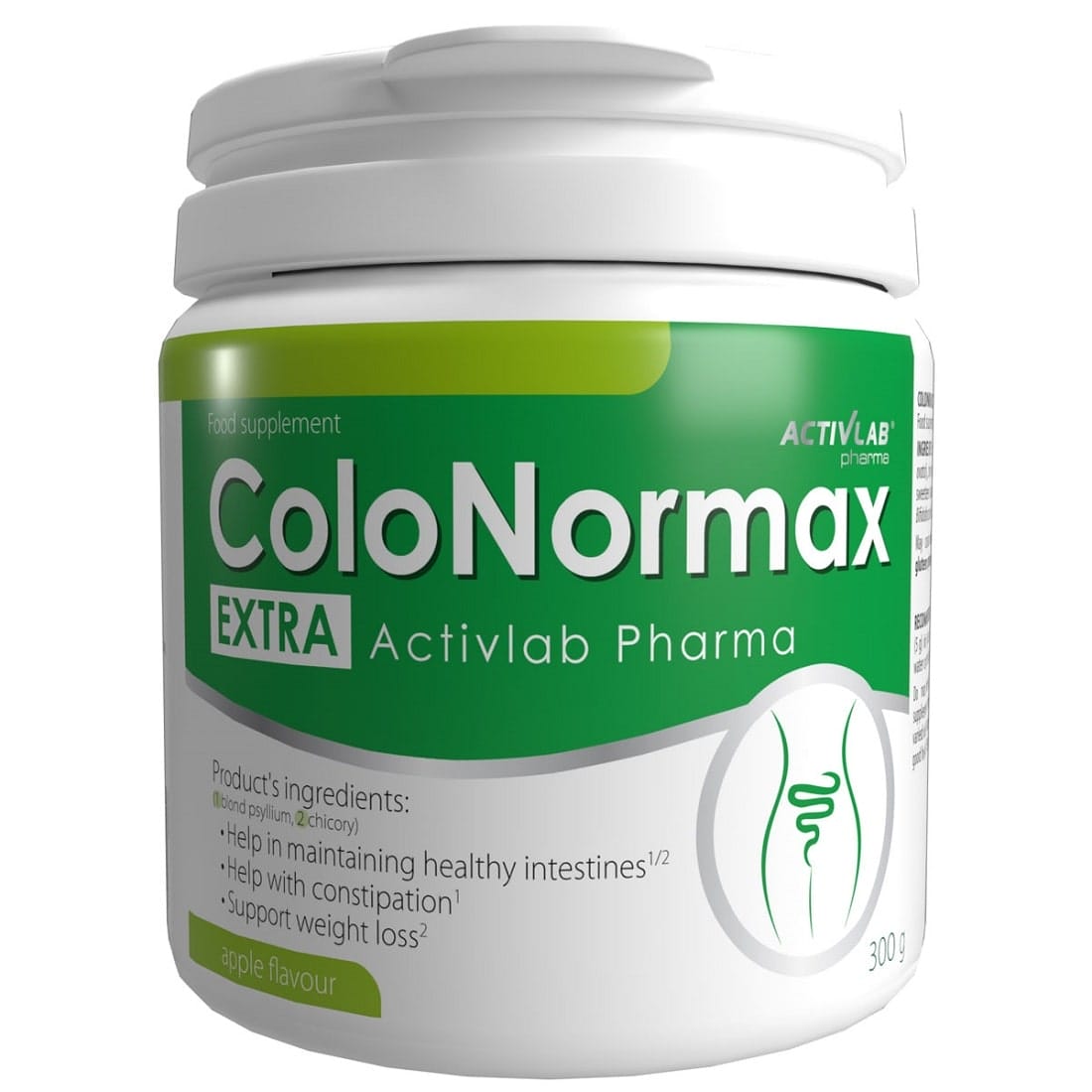 is a dietary supplement containing the seed husk of Plantago ovata, chicory inulin (Cichorium intybus) and probiotic bacteria of the Lactobacillus acidophilus and Bifidobacterium lactis genus.