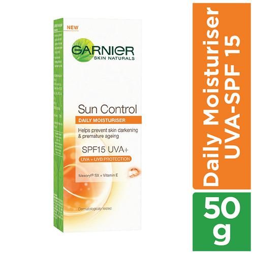 garnier-skin-natutals-sun-control-daily-moisturiser-spf-15.jpg Garnier Sun Control SPF 15 Daily Moisturiser, 50ml - Image 1