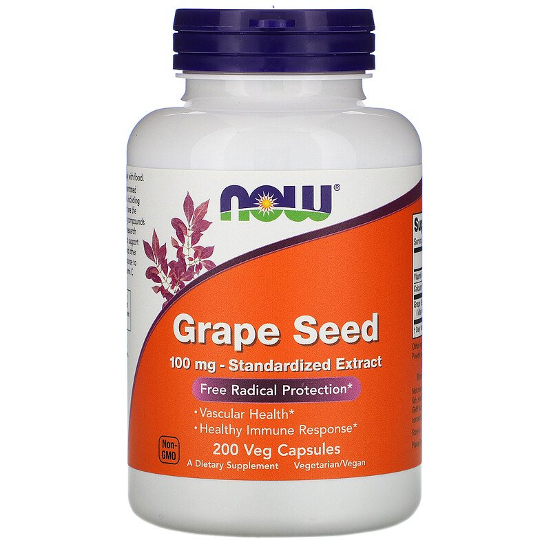 grape-seed.jpg Now Foods Grape Seed Extract 100 mg Capsules - Image 1