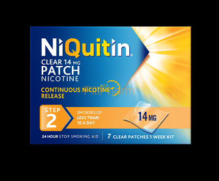 niquitin-patch-front-step2-14mg-7s.png NiQuitin 14mg Step 2 Clear Patch 7's - Image 1