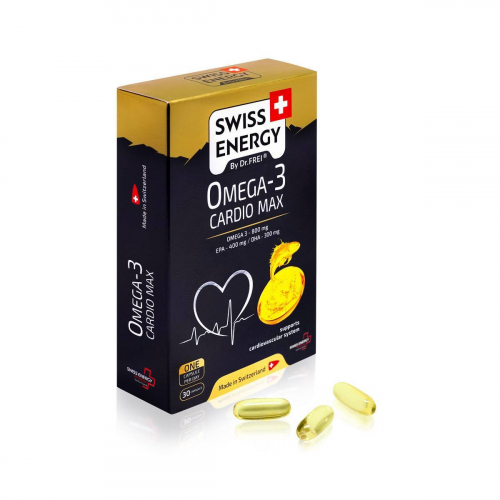 omega-3-cardiomax-capsules.jpg Swiss Energy, Omega-3 CARDIO MAX, cardiovascular system support, 30 capsules - Image 1