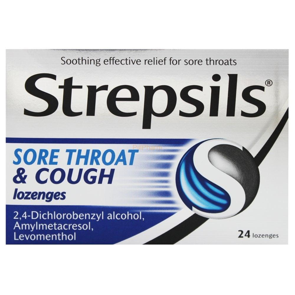 strepsils-sore-throat-cough-lozenges-24s.jpg Strepsils Sore Throat & Cough Lozenges 24's - Image 1