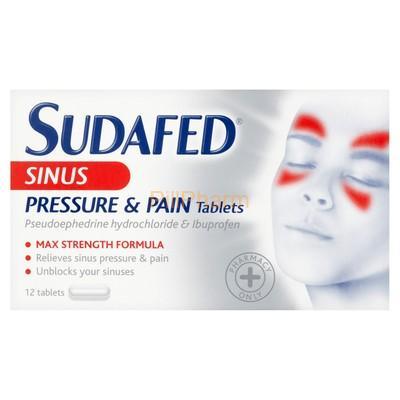 sudafed-sinus_pressure_pain.jpg Sudafed Sinus Pressure And Pain Tabs 12's - Image 1