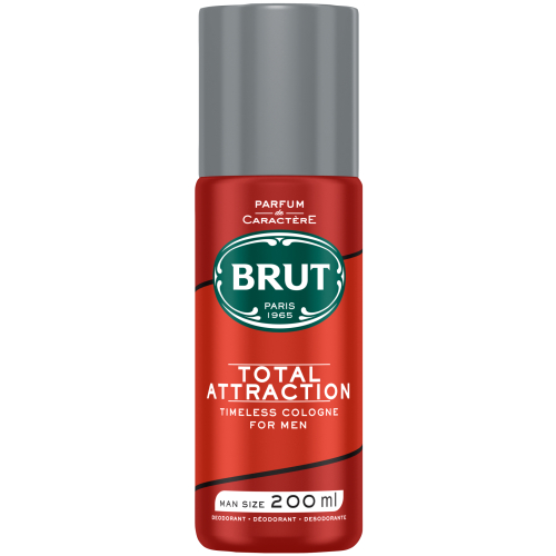 BRUT Aerosol Deodorant Body Spray Total Attraction 200ml