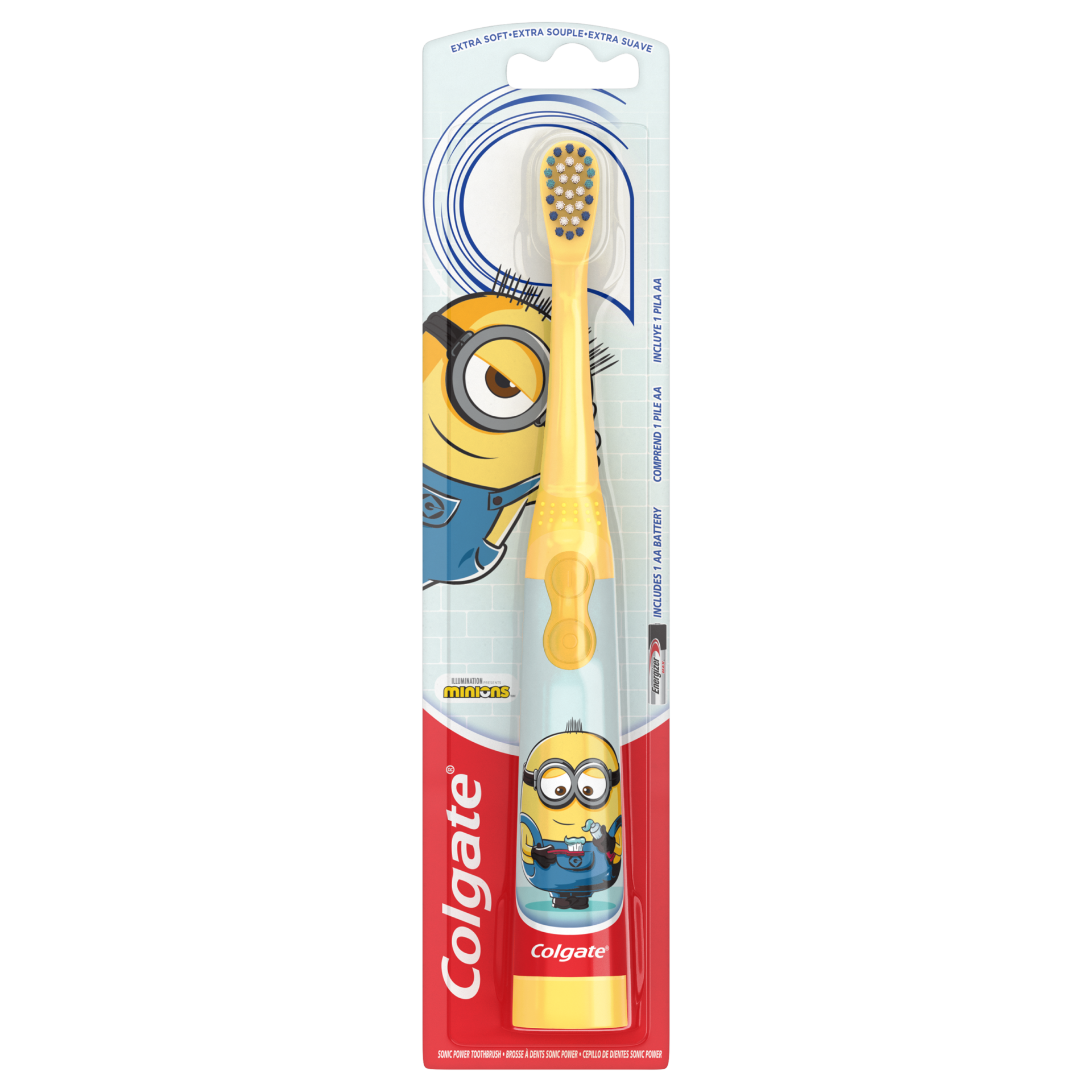 Colgate-Kids-Battery-Toothbrush-Extra-Soft-1-Pack-for-Children-Minions (2) Colgate Kids Battery Toothbrush Extra Soft ,1 Pack , for Children, Minions - Image 1