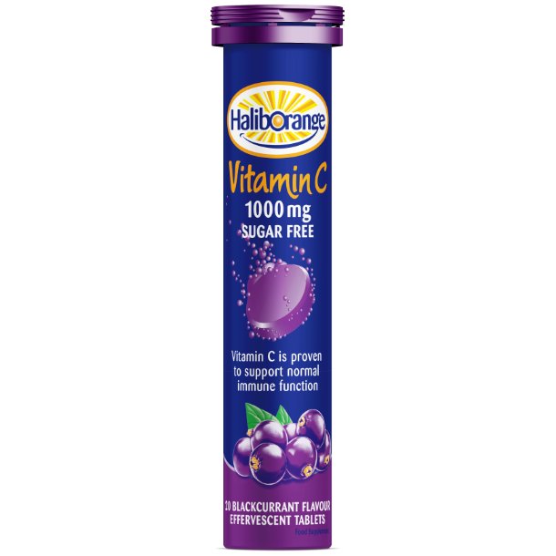 Haliborange_Blackcurrant_100mg_20s Haliborange Vitamin C Effervescent Blackcurrant Sugar Free - Image 1