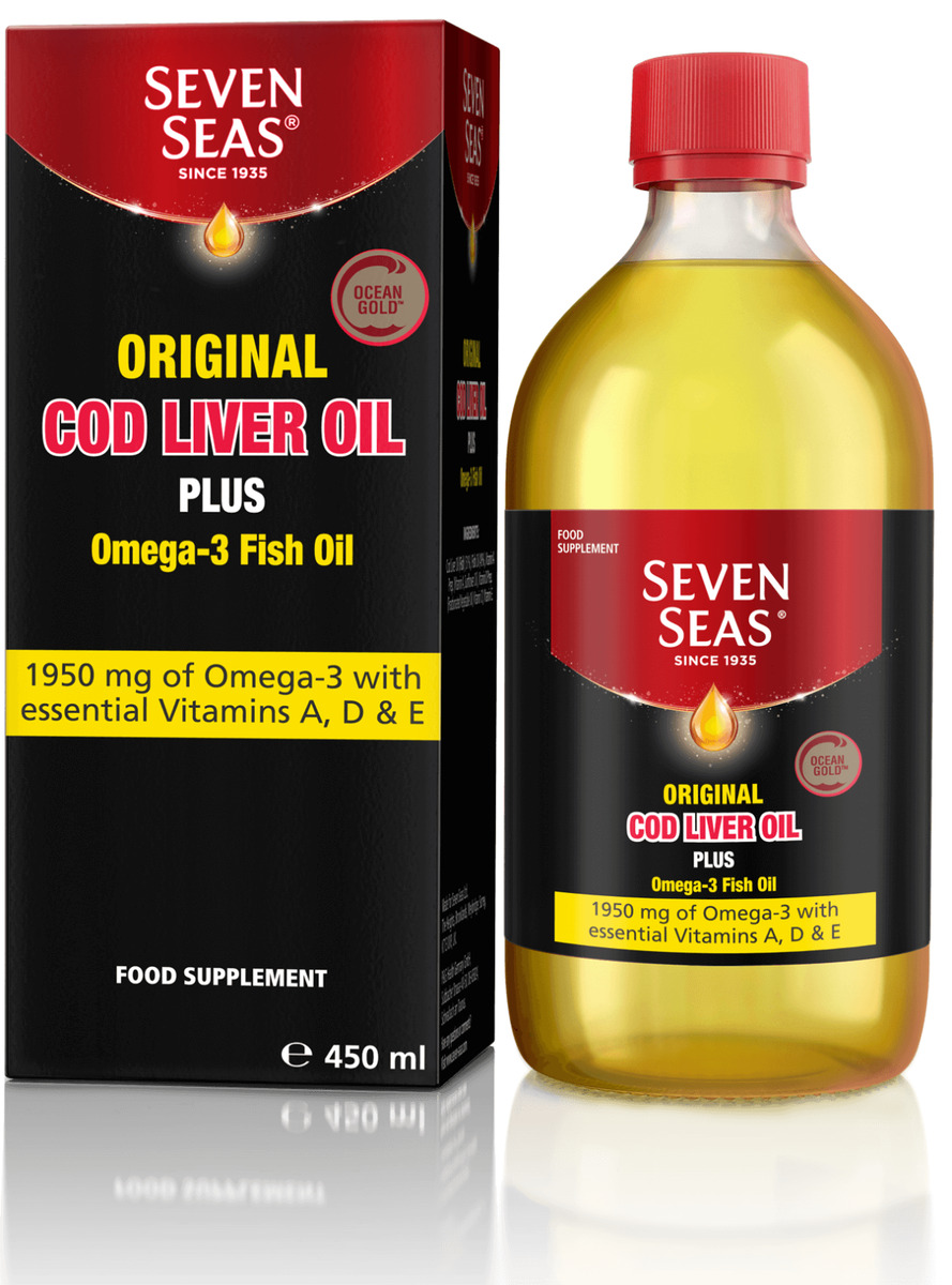 seven seas cod liver oil 450ml bottle Seven Seas Original Cod Liver Oil liquid 450ml - Image 1