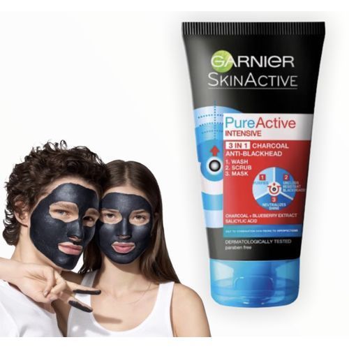 Garnier Pure Active 3in1 CHARCOAL Wash+Scrub+Mask Garnier Pure Active 3in1 CHARCOAL Wash + Scrub + Mask 150ml - Image 1