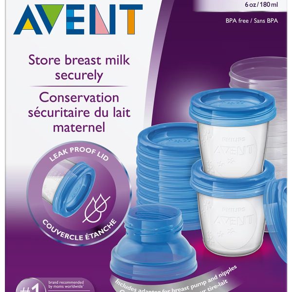 Avent - Breat Milk Storage Cups 180ml/6oz 10's