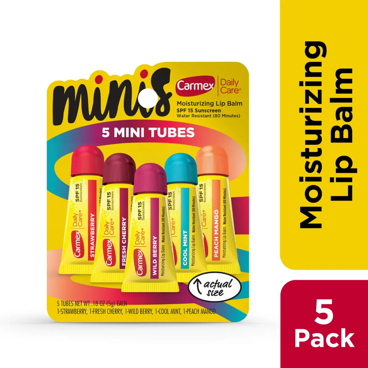 Carmex Moisturizing Lipbalm SPF15 MINIS 5 Tubes Carmex Moisturizing Lipbalm SPF15 MINIS 5 Tubes - Image 1