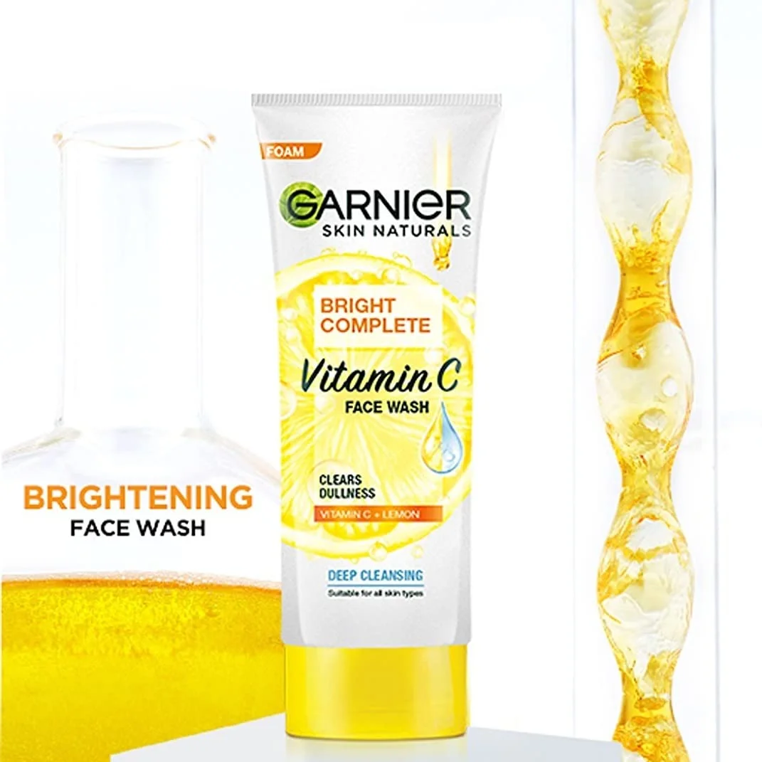 Garnier Bright Complete VITAMIN C Facewash, 100 gm Garnier Bright Complete Vitamin C Face Wash Foam 100g - Image 1
