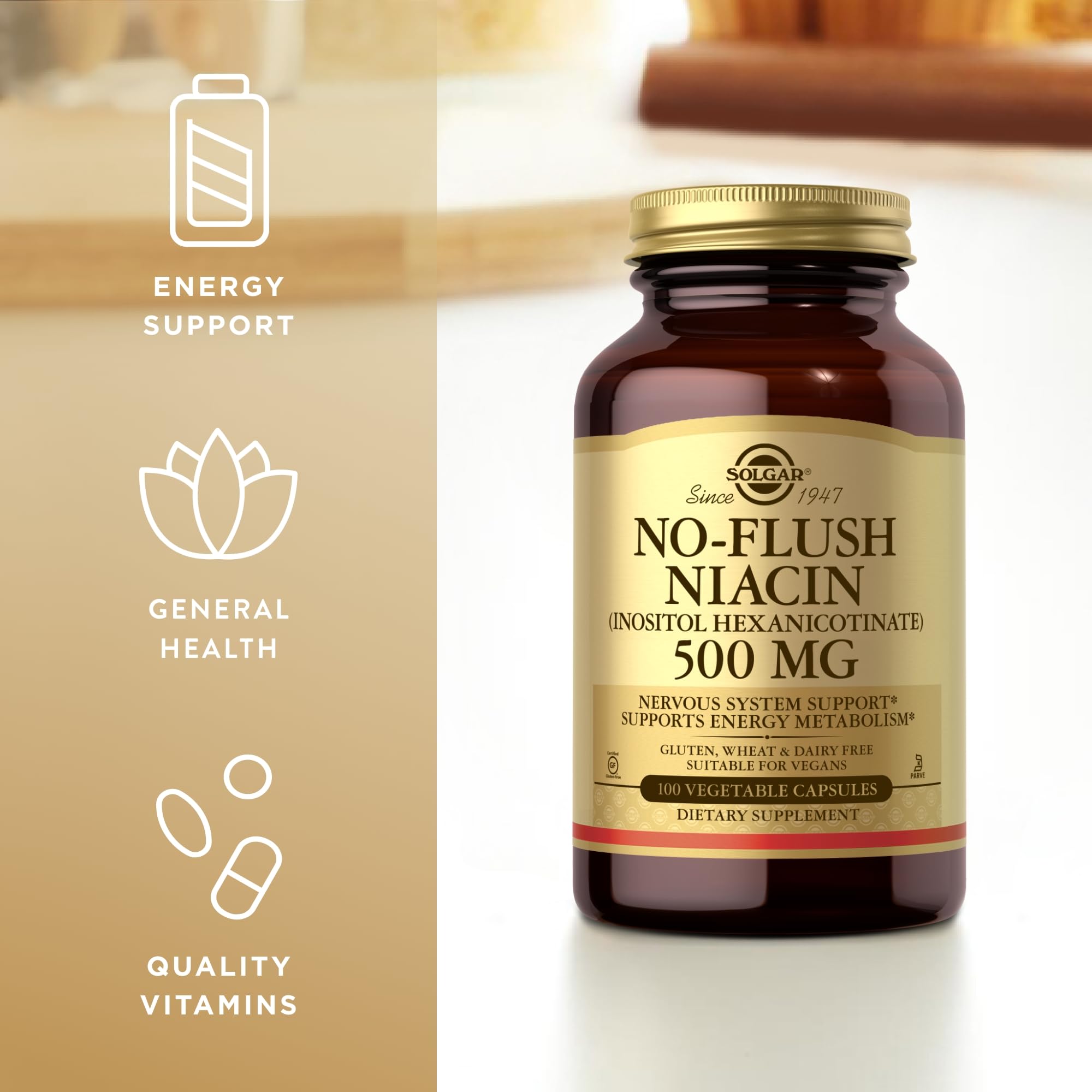 Solgar No-Flush Niacin 500 mg Solgar No Flush Niacin 500mg 100's - Image 1