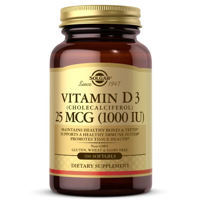 Solgar Vitamin D3 1000 IU Vegetable Capsules Solgar Vitamin D3 1000 IU Vegetable Capsules 100's - Image 1