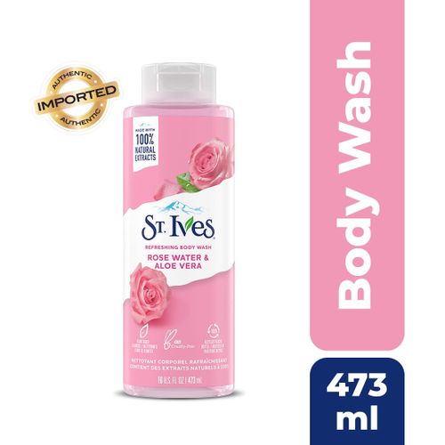 St. Ives Refreshing Rose Water and Aloe Vera Body Wash St. Ives Refreshing Rose Water and Aloe Vera Body Wash 473ml - Image 1