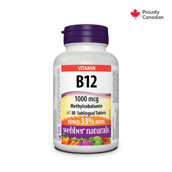 Webber-Naturals-B12-Methylcobalamin-1000Mcg-Sublingual-Tabs-80S Webber Naturals offers B12 Methylcobalamin 1000mcg Sublingual Tablets 80's - Image 1