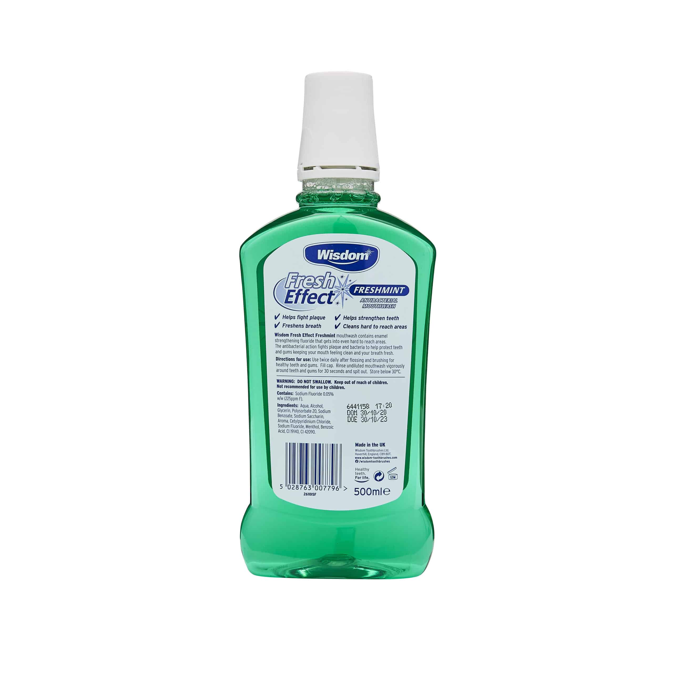 Wisdom Fresh Effect Mouthwash (Fresh Mint) 500ml Wisdom Fresh Effect Mouthwash (Fresh Mint) 500ml - Image 1