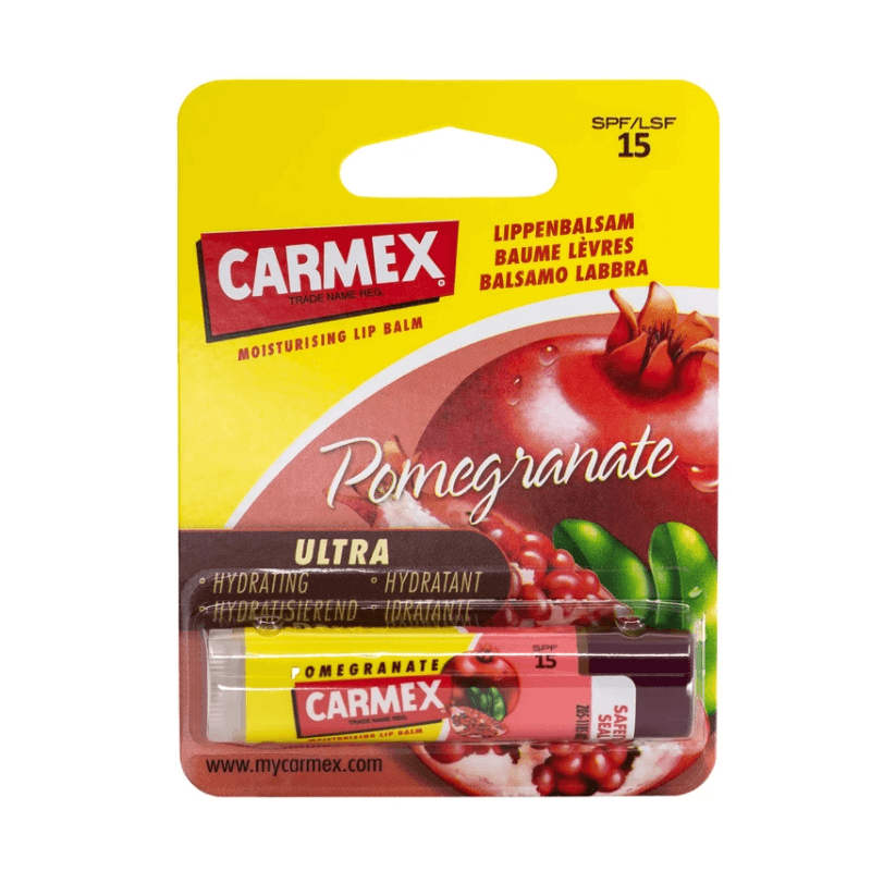 carmex-lip-balm-pomegranate-stick-425g Carmex Lipbalm SPF15 (Stick) 4.25gms (Pomegranate) - Image 1