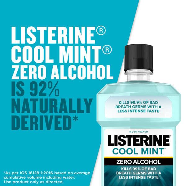 lis_cool_mint_zero_naturally_derived 250ml Listerine Mouthwash ZERO Coolmint 250ml - Image 1