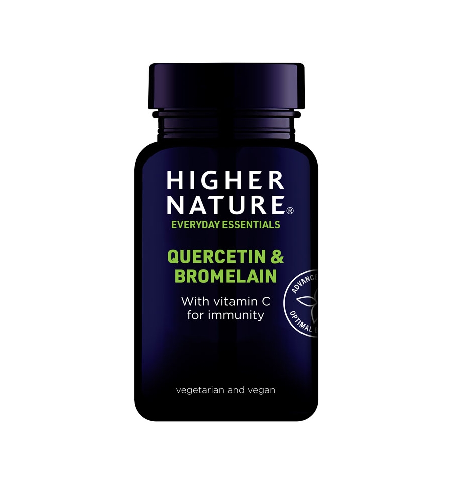 quercetin-bromelain-60-tablets-higher-nature Higher Nature Quercetin & Bromelain + Vit C Tabs 60's - Image 1