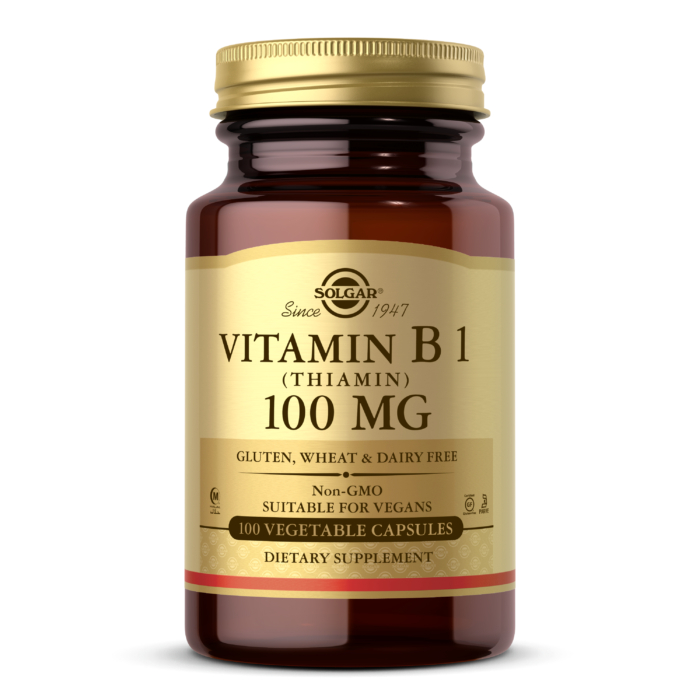 solgar Vitamin B1 Thiamin 100mg Vcaps 100's Solgar Vitamin B1 (Thiamin) 100mg Vegetable Capsules 100's - Image 1