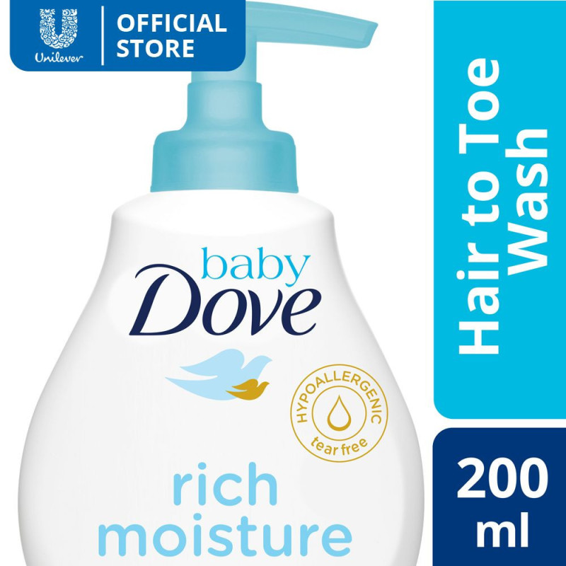 baby-dove-hair-to-toe-wash-rich-moisture-200ml Dove BABY Head-To-Toe Wash 200ml (Rich Moisture) - Image 1