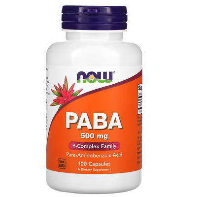 NOW Foods, PABA, 500 mg, 100 Capsules NOW Foods, PABA, 500 mg, 100 Capsules - Image 1