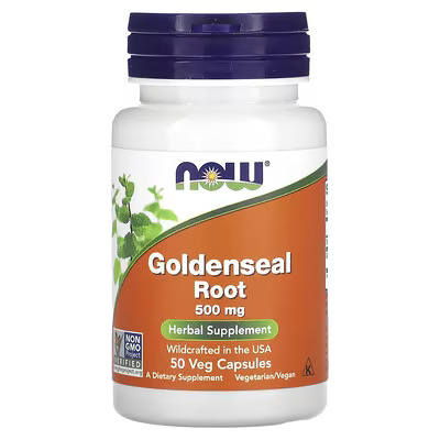 NOW Foods, Goldenseal Root, 500mg, 50 Veg Capsules NOW Foods, Goldenseal Root, 500mg, 50 Veg Capsules - Image 1