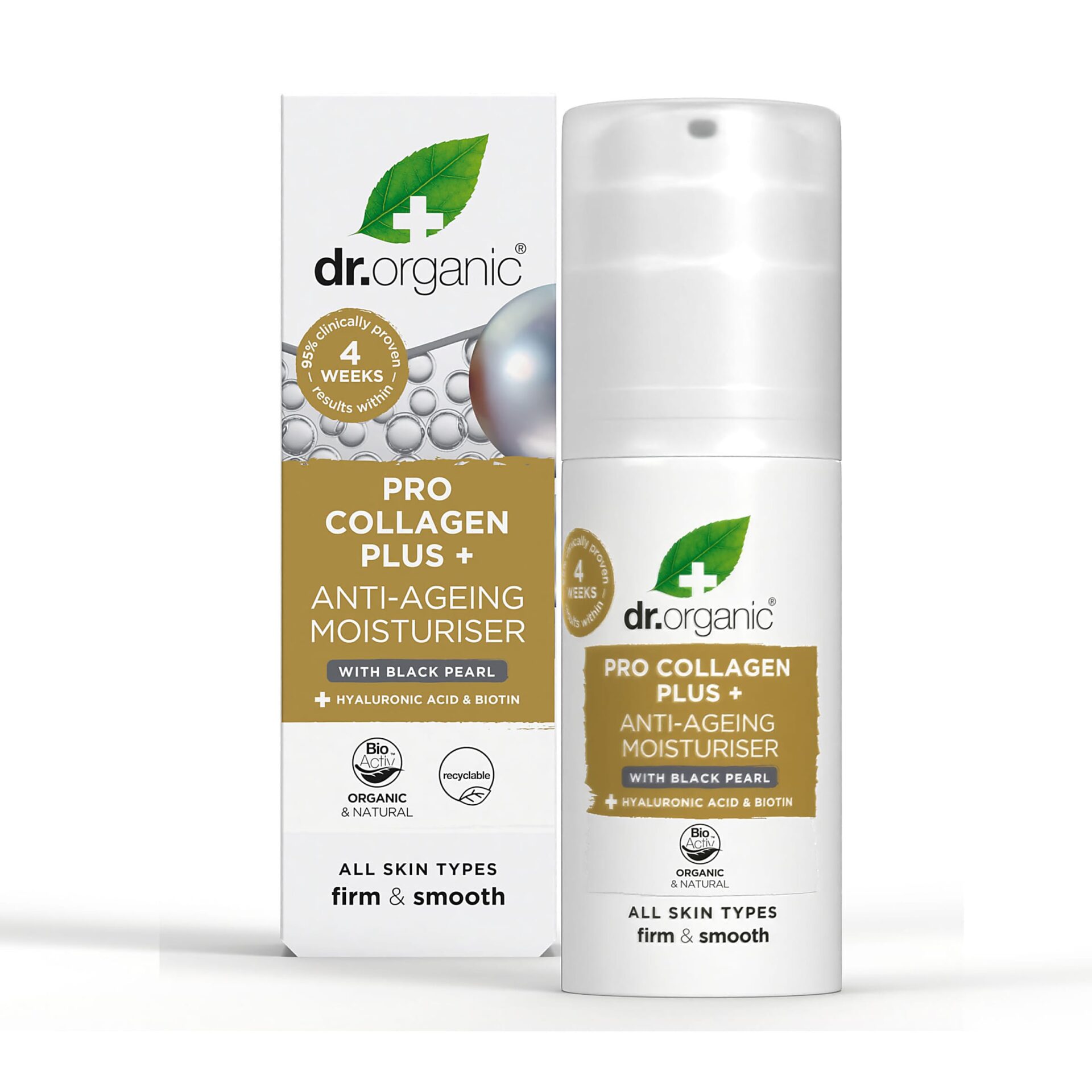 Dr Organic Pro Collagen Hyaluronic Acid, Biotin Plus Black Pearl Complex Dr Organic Pro Collagen Hyaluronic Acid, Biotin Plus Black Pearl Complex 50ml - Image 1