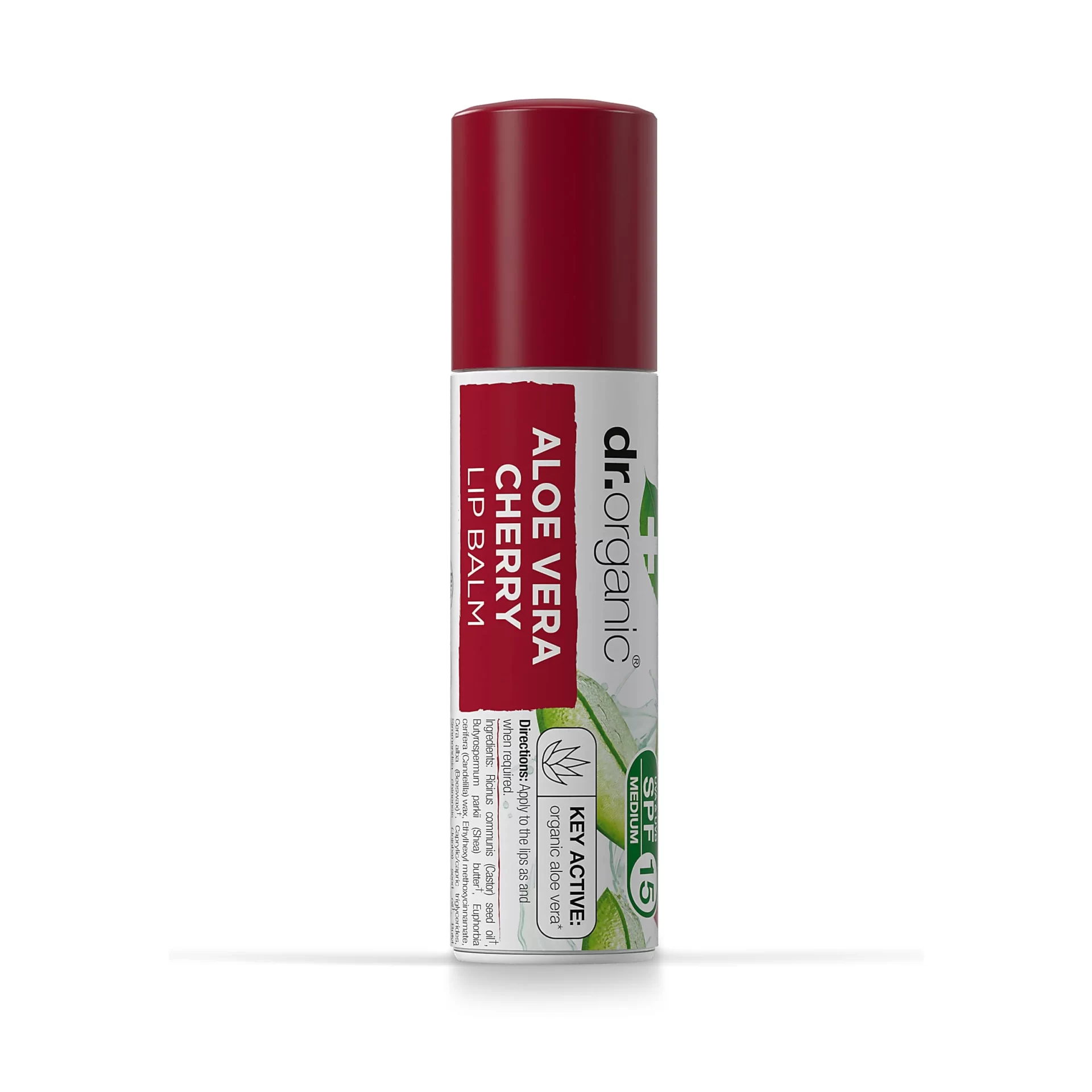 Dr. Organic Aloe Vera Lip Balm Cherry 5.7ml Dr. Organic Aloe Vera Lip Balm Cherry 5.7ml - Image 1