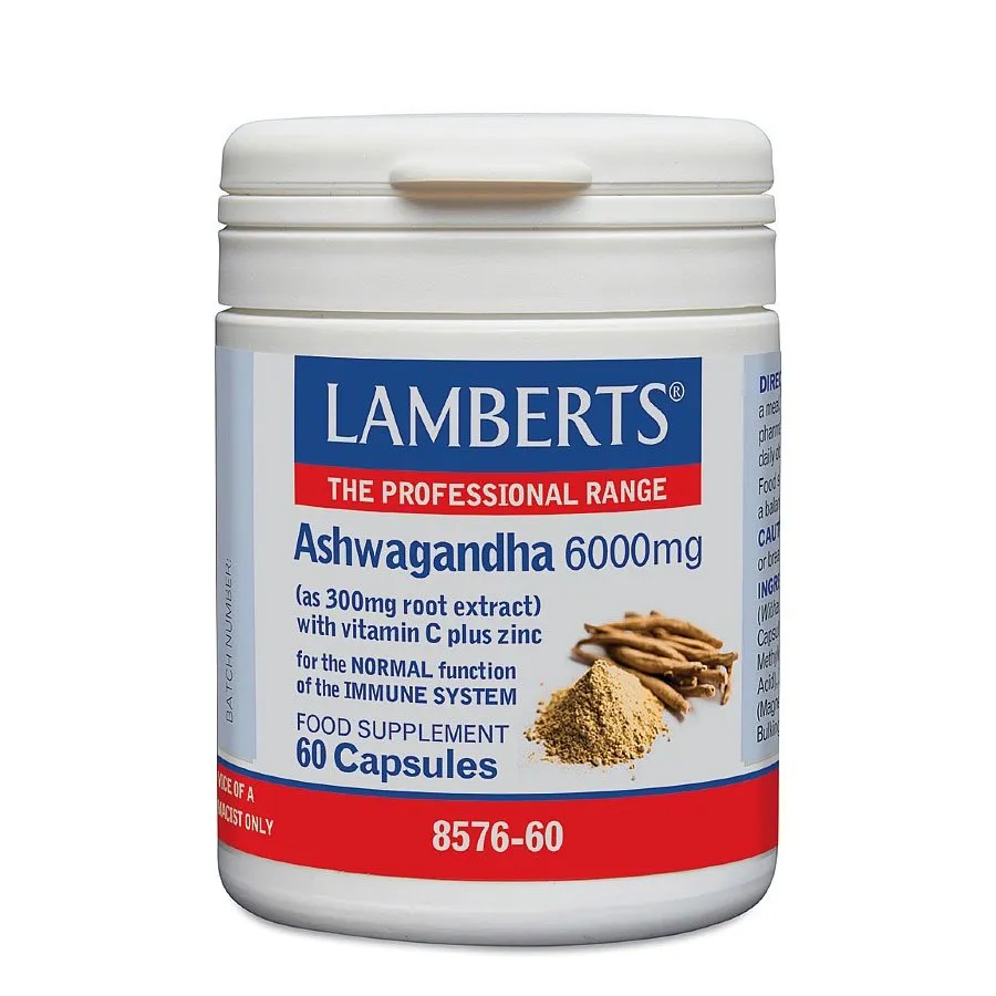 Lamberts Ashwagandha 6000mg Capsules 60's Lamberts Ashwagandha 6000mg Capsules 60's - Image 1