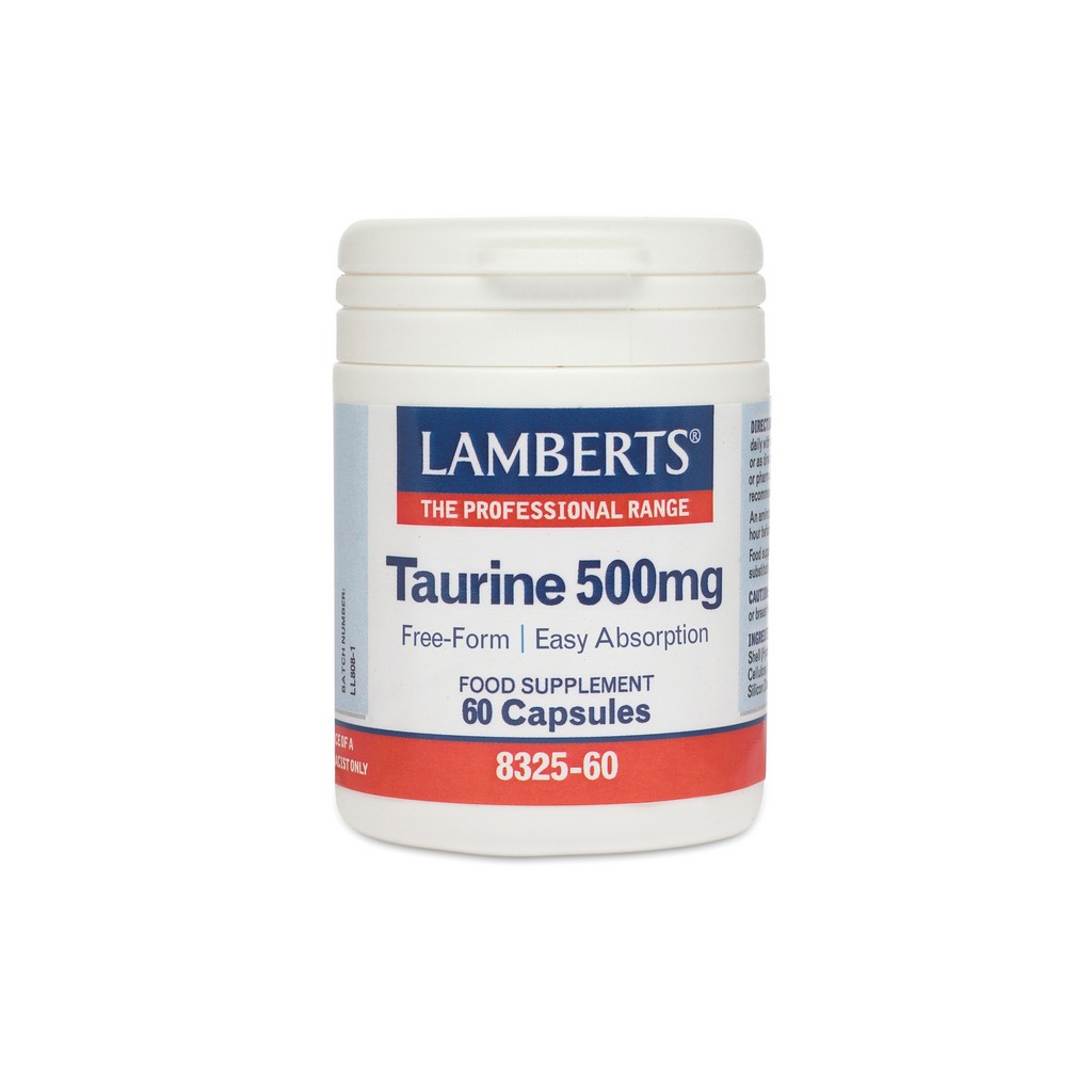 Lamberts Taurine 500mg 60 Capsules Lamberts Taurine 500mg Capsules 60's - Image 1