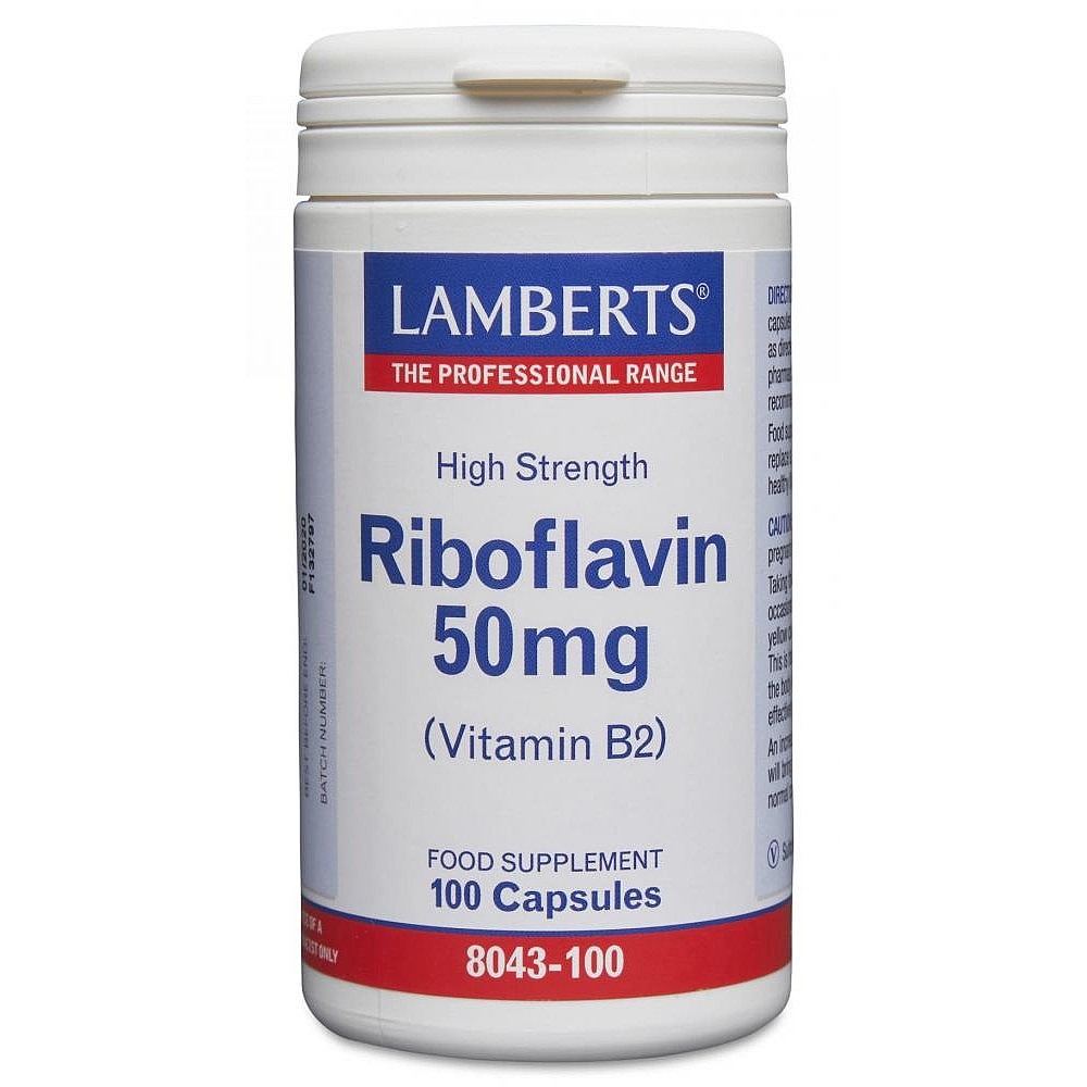 Lamberts Vitamin B2 - Riboflavin 50mg 100's Lamberts Vitamin B2 - Riboflavin 50mg 100's - Image 1